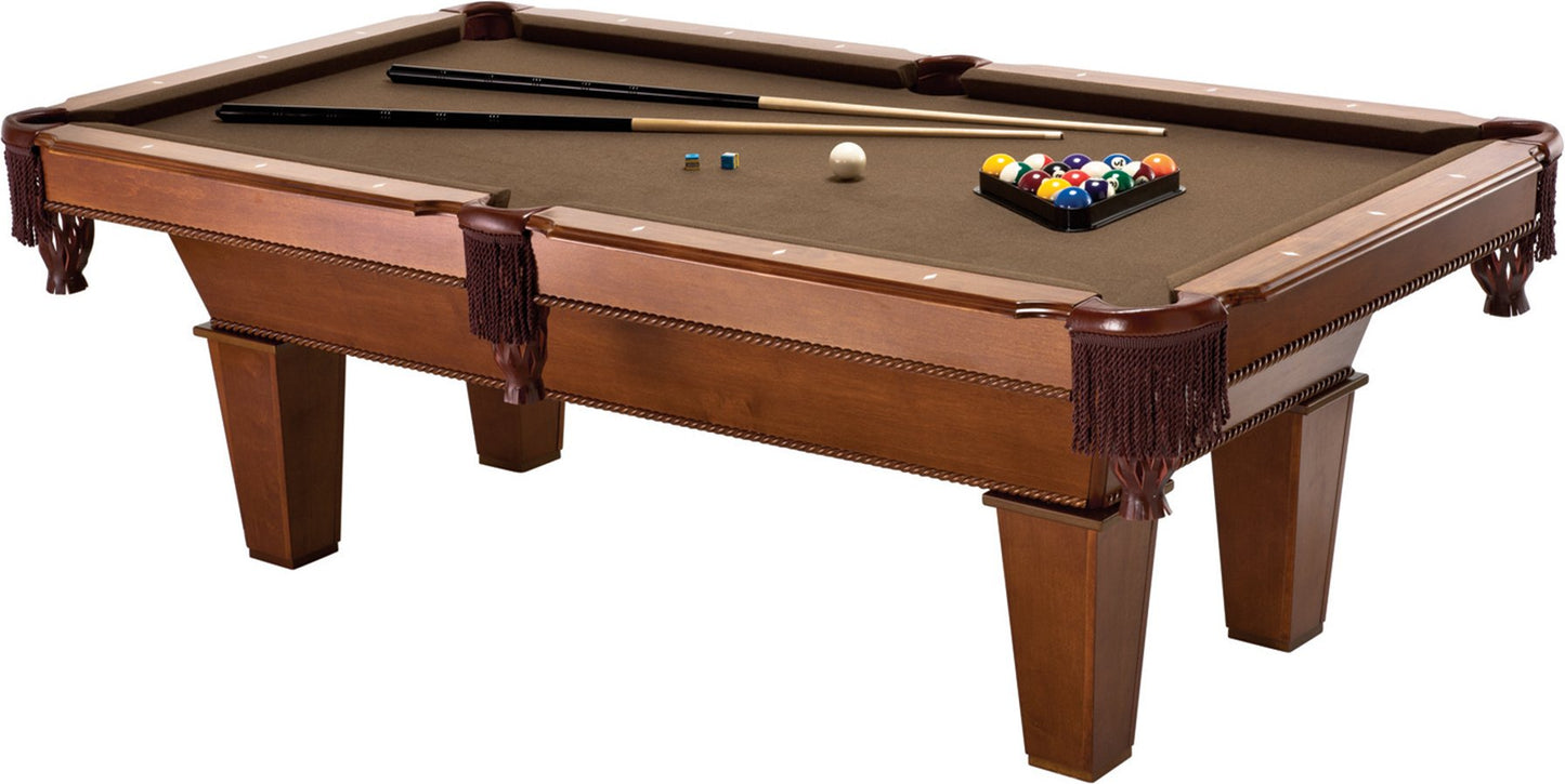 Fat Cat Frisco 7.5 Foot Pool Table, Billiard Table with Accuslate Surface, K66 Bumpers, Oak Finish, Includes Cues and Balls