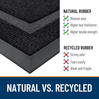 OLANLY Waterproof Front Door Mat - All-Season, Fade Resistant, Easy Clean, 47x32 Inches, Black