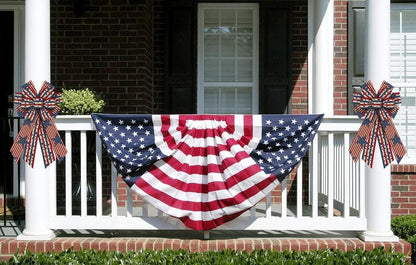 Patriotic Bows by [Brand Name] - Large 4th of July Wreath Bows with American Stars & Stripes for Front Door Decor