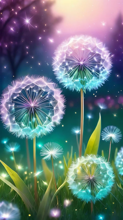 ZHUMUTO Large 5D Diamond Art Painting Kits for Adults,15.7x27.5inch Dandelion A DIY Full Round Drill Diamond Dots Large Size,Big Gem Art and Crafts for Home Wall Decor Gifts