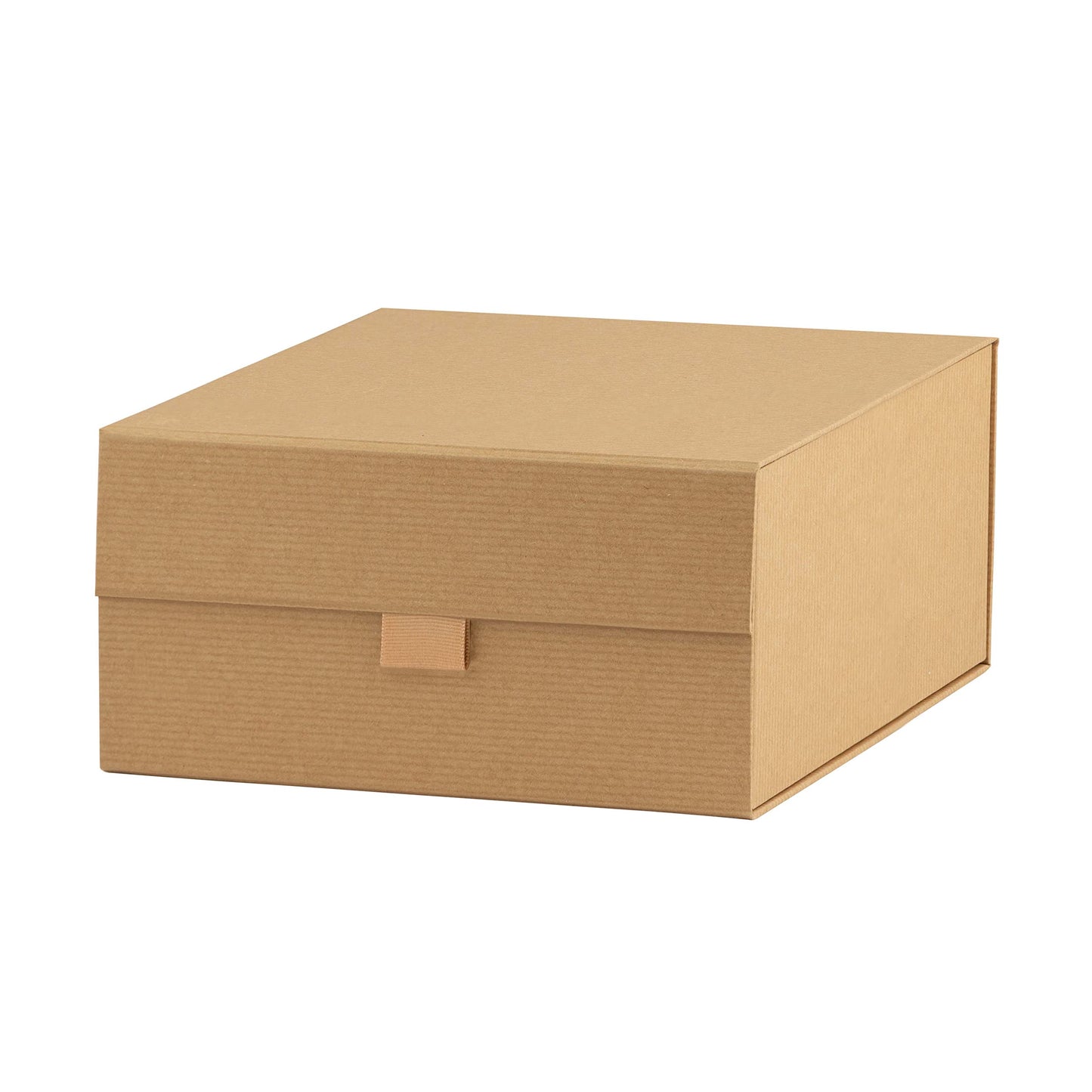 Purple Q Crafts 5 Pack Brown Kraft Ribbed Hard Gift Box With Magnetic Closure Lid 8"x8"x4" Square Favor Boxes With Classy Ribbed Paper Finish…