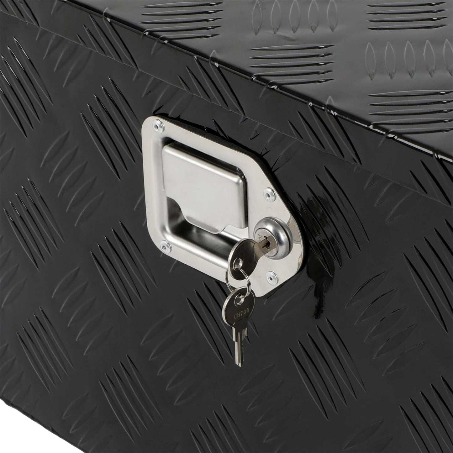 SCITOO 39 Inch Aluminum Diamond Plate Truck Bed Tool Box,Heavy Duty Crossover Storage for Most Full Size Pickups,Lockable Weatherproof Chest,Fits 39" Truck Beds,Easy Access to Load and Unload