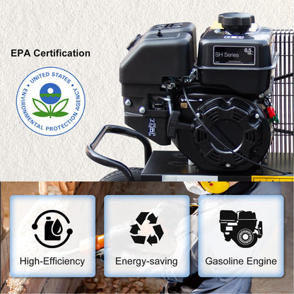 HPDAVV 6.5HP Gas Powered Air Compressor with Wheels 9 Gallon Air Tank 12 CFM Wheelbarrow Gasoline Powered Piston Air Compressor Max.125PSI for Workshop, Machinery, Construction Sites