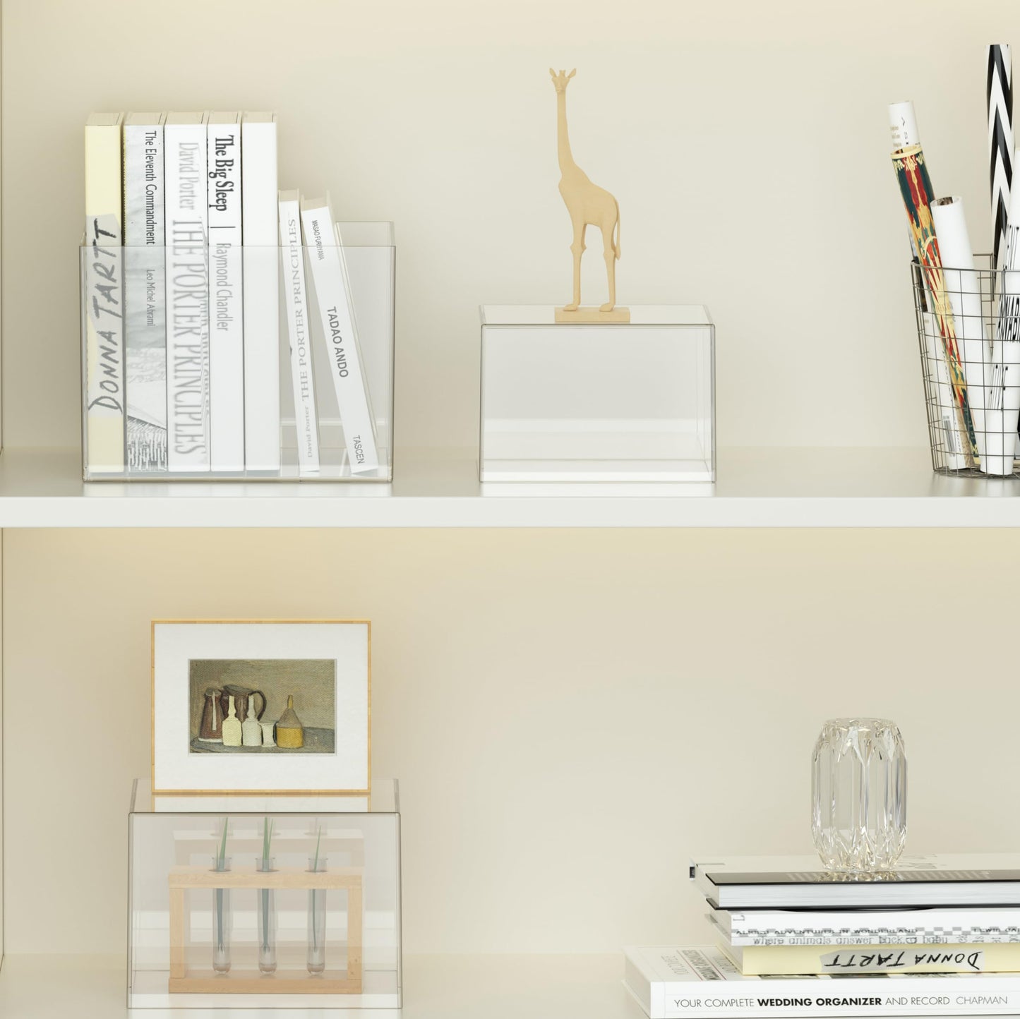 OKBHTS 6 Pcs Clear Acrylic Boxes for Display as Buffet Risers and Stands, Food Risers for Party, Table, Stands, including 8", 7", 6", 5", 4", 3" (Small, 6Pcs, Clear)
