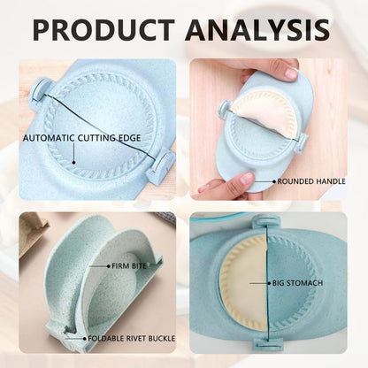 VANEME Empanada Maker Press, Dumpling Maker,Dumpling Mold Set with Dough Cutter & Stuffing Spoon,Suitable for Dumplings,Hollow Dough,Pierogi,Pastelitos(3 sizes)