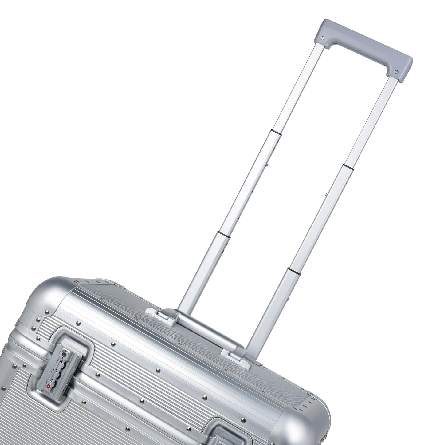 Perle Path All Aluminum Rolling Camera Case, Pilot case, Camera roller bag, Carry on, Hard Shell Photography Equipment suitcase with 4 Wheels and Telescopic Handle (Silver(with camera bag inside))