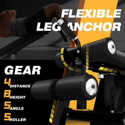 KeppiFitness Weight Bench, 1500LBS Capacity Workout Bench, 17” Bench Press Height, 11+8 Adjustable Weight Bench with Flat/Incline/Decline Angle and On-end Storage - Bench6000 (2026 Version Black Frame)