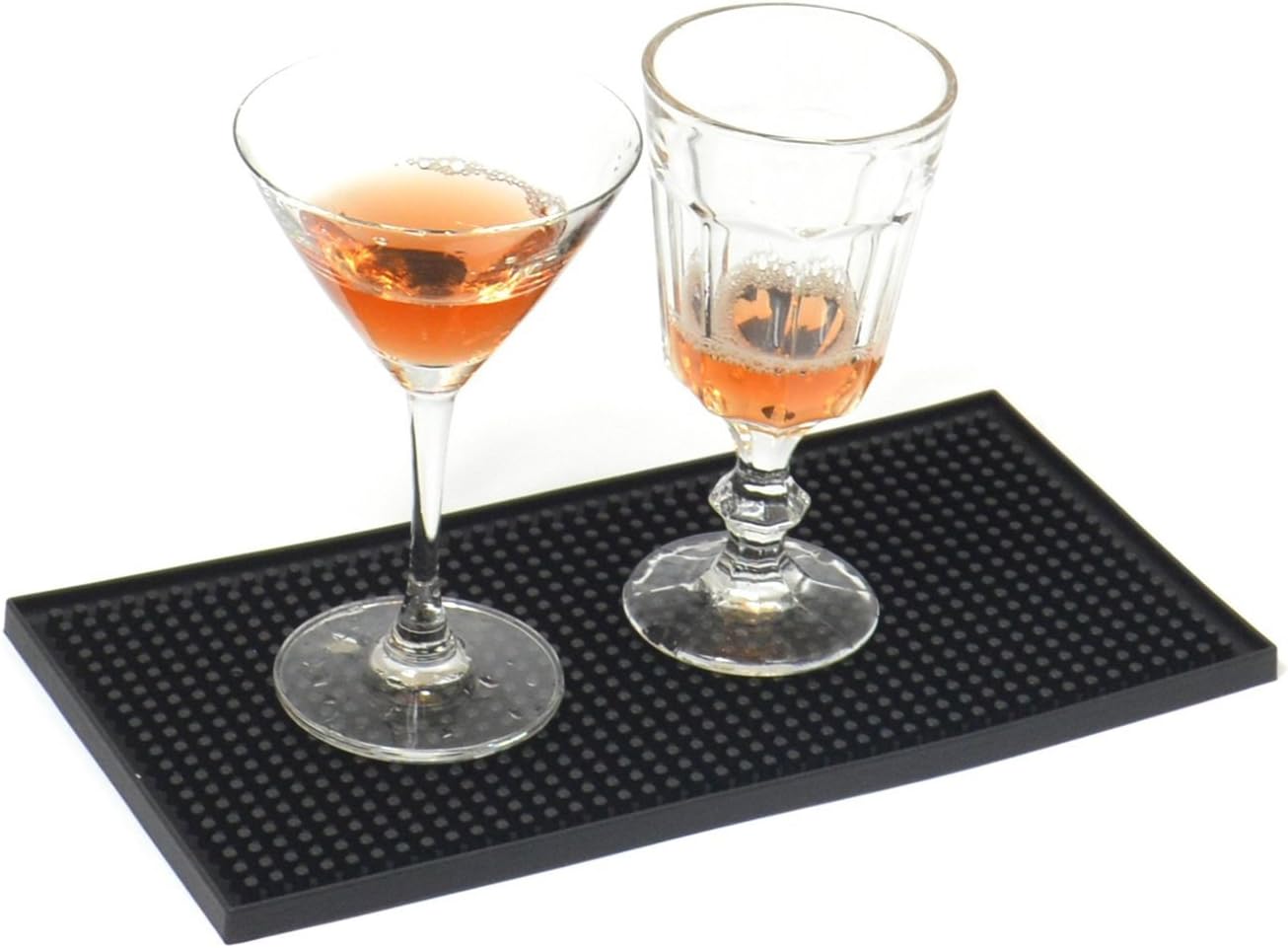 Yisharry li 6" x 12" Kitchen Square Rubber Bar Mat - PVC Black KTV Service Spill Drying Dish Mats