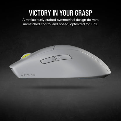Corsair M75 AIR Wireless Ultra Lightweight Gaming Mouse – 2.4GHz & Bluetooth – 26,000 DPI – Up to 100hrs Battery – iCUE Compatible – Black