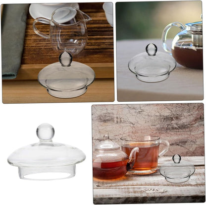 Small Glass Teapot Lid, Clear Replacement Caps for Tea Steeper, Kettle Lid, and Tea Set Cover