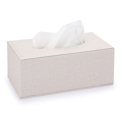 Sumnacon Tissue Box Cover Rectangle Linen Tissue Box,Stylish Tissue Box Holder with Magnetic Bottom,Decorative Tissue Cover for Bathroom Toilet Bedroom Living Room Table Desk Office, Beige