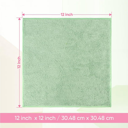 12 Pack, 12x12 Inch, Set HOMEXCEL Microfiber Washcloths Highly Absorbent and Soft Face Towel, Multi-Purpose Wash Cloths