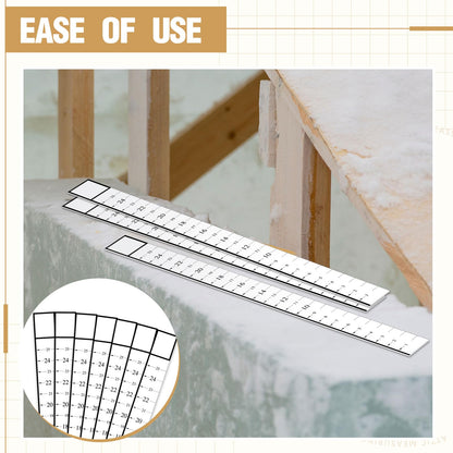 Saysurey Attic Measuring Rulers (Case of 200), 25 Inch, Card Stock, Attic Insulation R Value Ruler for Insulators Ceiling Insulation