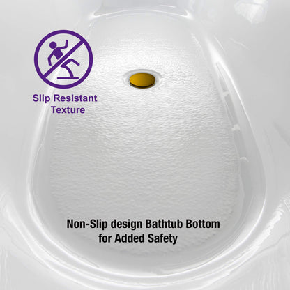 WOODBRIDGE 67" Acrylic Freestanding Bathtub Contemporary Soaking White Tub with Brushed Gold Overflow and Drain，BTA1515-BG-Drain&O