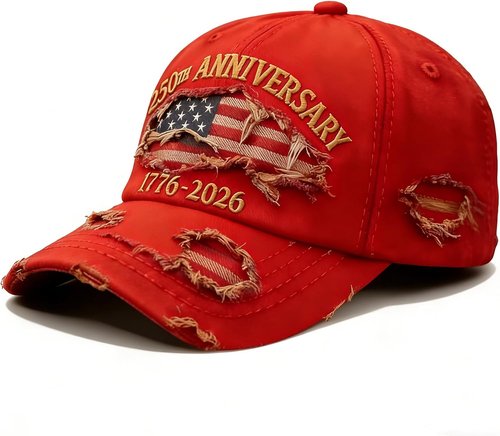 250 Anniversary USA Hat - Ripped Denim Baseball Cap for Men & Women | Celebrate 250 Years