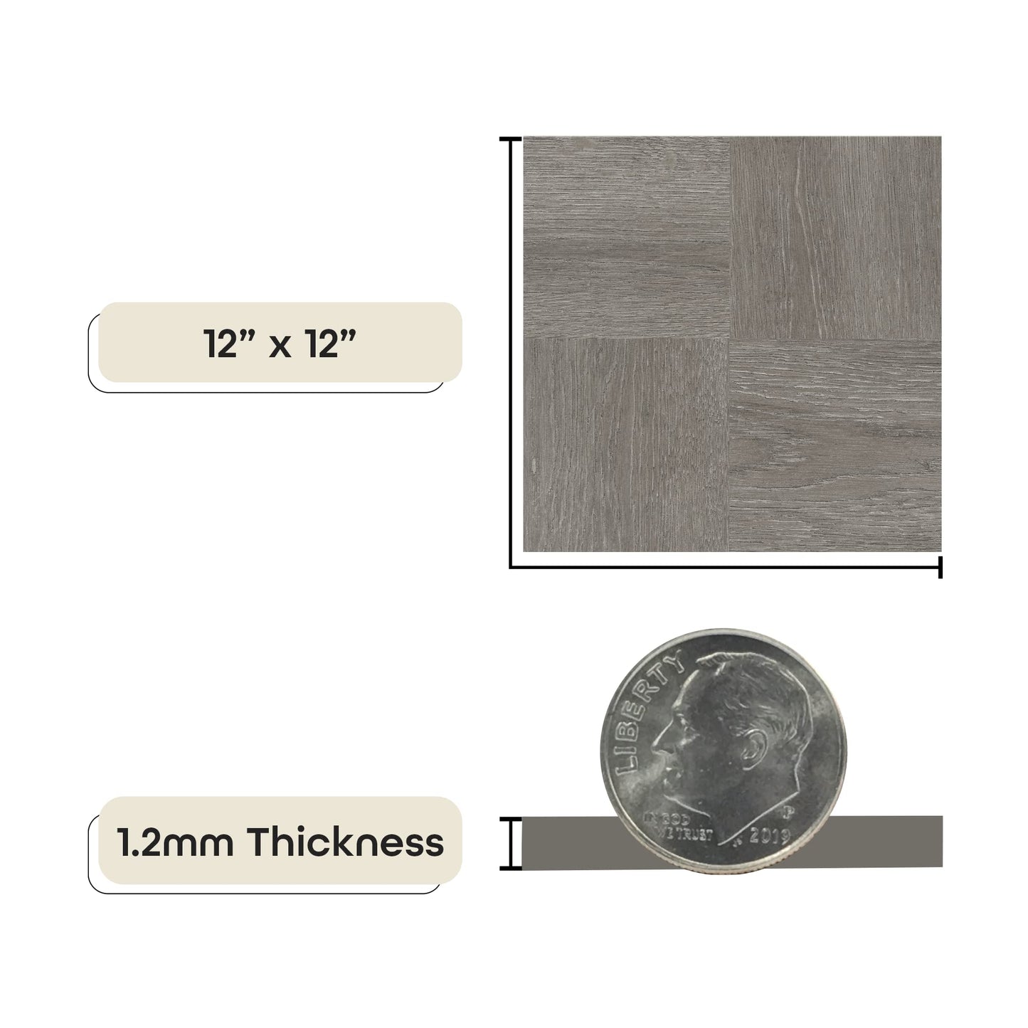 Tivoli Self Adhesive Vinyl Floor Tiles, 45 Tiles - 12" x 12", Light Oak Plank-Look - Peel & Stick, DIY Flooring for Kitchen, Dining Room, Bedrooms, Basements & Bathrooms by Achim Home Decor
