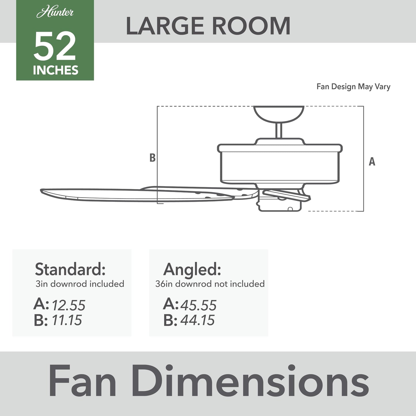 Hunter 52 inch Outdoor or Indoor Ceiling Fan No Light - White Ceiling Fan without Light, For Patio, Porch, Garage, or Living Room, Standard Mount, 5 Blades, Pull Chain - Sea Air 53054, White