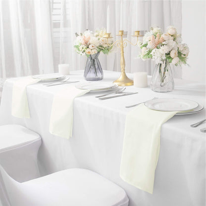 Bailarina Cloth Napkins Set of 120,17x17 inches Dinner Napkins Cloth Washable,Polyester Square Table Cloth Napkin Bulk with Hemmed Edges Ideal for Banquets, Parties and Weddings-Ivory