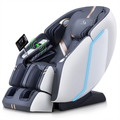 MassaMAX 4D Full Body Massage Chair for Daily Comfort Upgrade-Yoga Stretch, AI Voice Control, 55" SL Track, Zero Gravity, Extendable Footrest, 15 Modes, Foot Rollers, Waist & Calves Heating with Cover