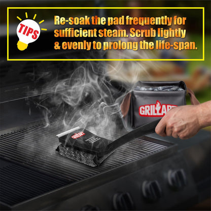 GRILLART Grill Brush Bristle Free, SteamWizards [Ultra Safe & Efficient] Grill Cleaner Brush for All Grill Grates, Replaceable Head BBQ Grill Brush for Outdoor Grill, Grill Accessories, Gifts for Men