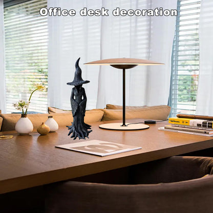 PMDYBY Resin Tabletop Gothic Decor Witch Statue, Retro/Modern Style Decor, Bookshelf/Desktop Decoration and Has A Cool Mystic Look 7.5 Inch