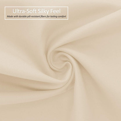 Nestl Cream Soft Pillow Shams Set of 2 - Double Brushed Microfiber Pillow Covers with 1.5” Decorative Flange, Standard