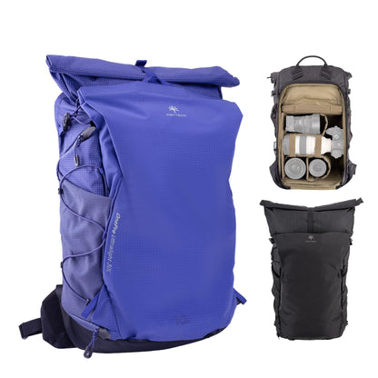 PGYTECH OnePro Ultralight Camera Backpack, Expandable Camera Bag 30L for Photographers, Outdoor Travel Bag with Dividers and 16" Laptop Sleeve, Compatible with DSLR/Drones/Mirrorless (Aurora Purple)