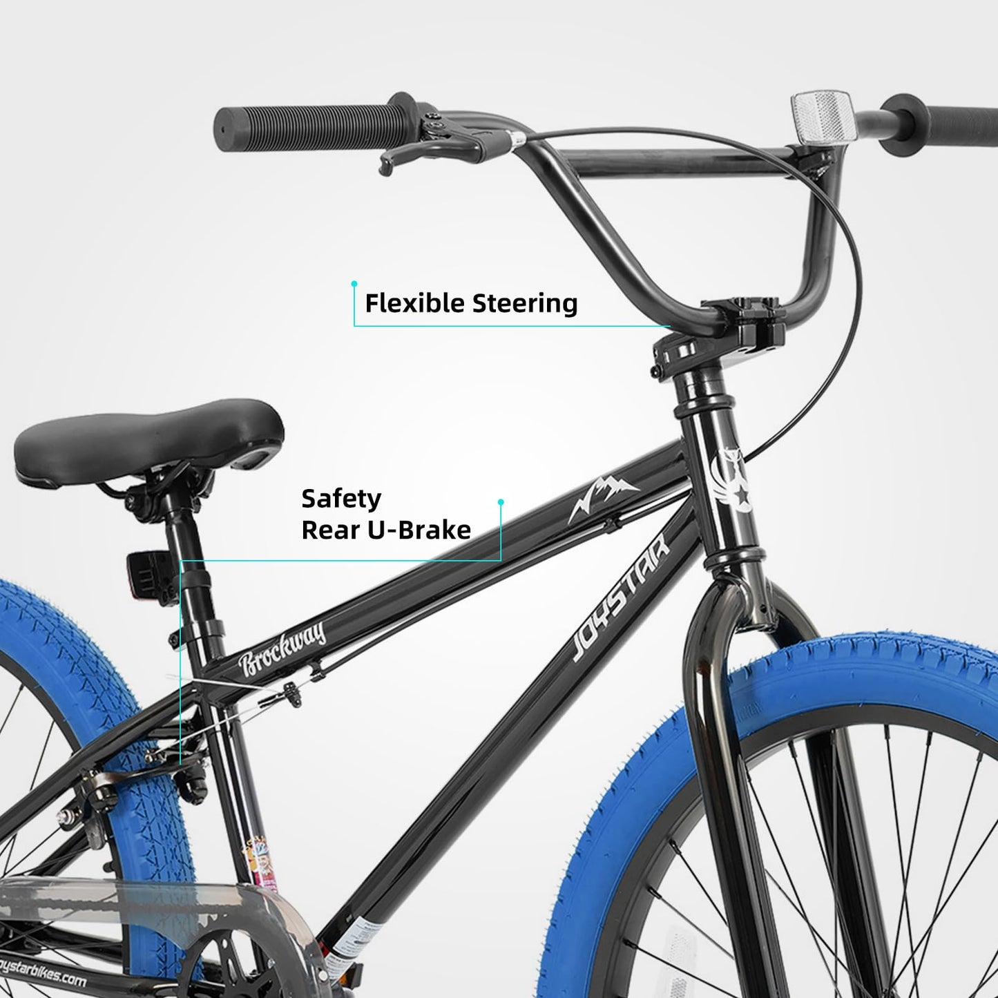 JOYSTAR 24 Inch Kids Bike Freestyle BMX Bikes for 7 8 9 10 11 12 Years Old Boys Girls and Beginner Riders, 24" Kids' Bicycles, Blue Tires
