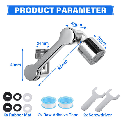 360° Rotating Faucet Extender with Adapter – Multifunctional Sink Spray Head for Bathroom & Kitchen Sinks (Extender 2-pack)