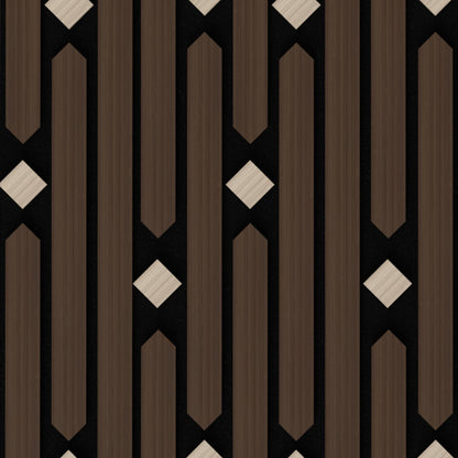 PVC Acoustic Wall Panels, Geometric Sound-Reducing Panels with Built-in Acoustic Layer, 23.6 × 47.2 Inches, 4 Panels per Box, Modern Decorative Wall Panels (Grey) (Walnut)