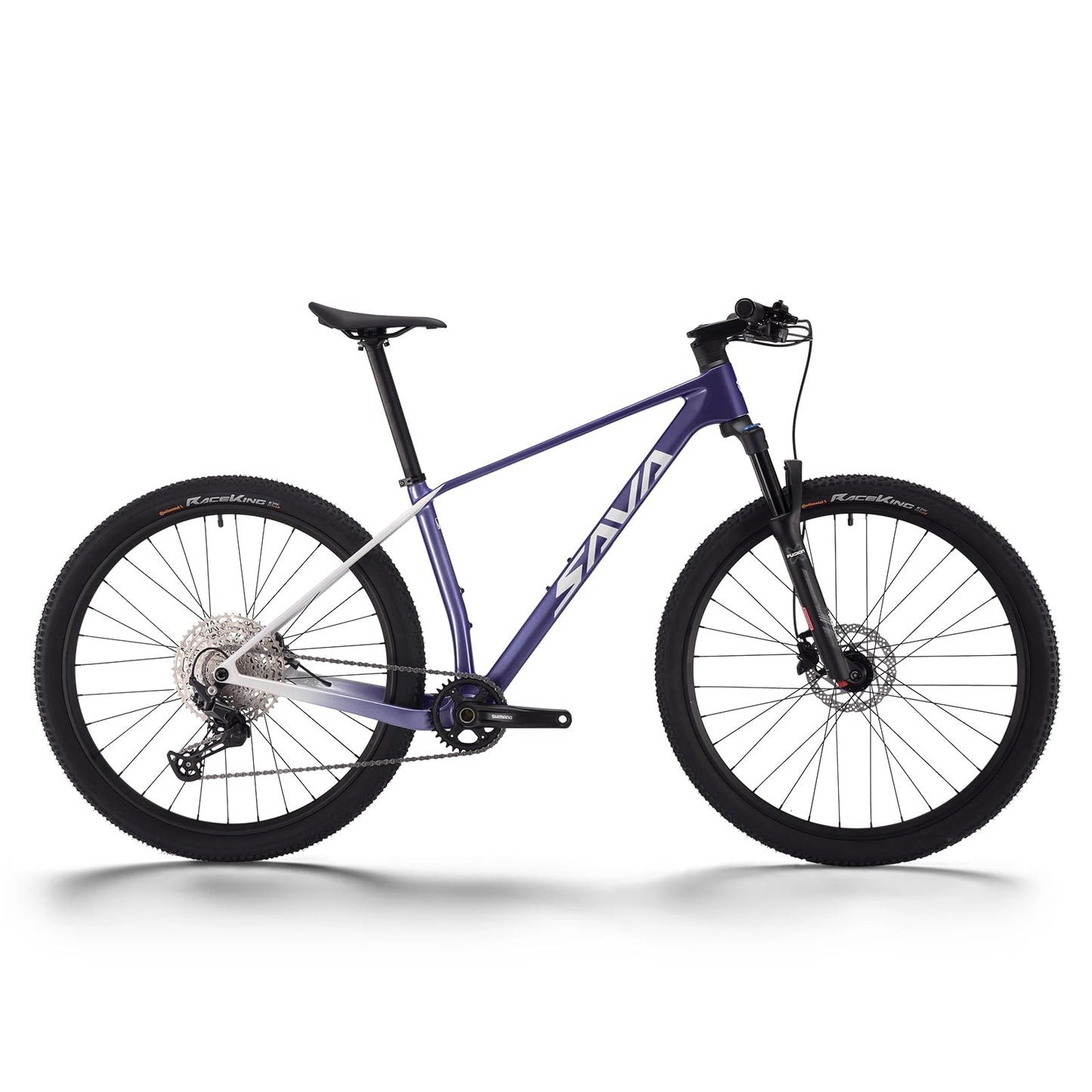 SAVADECK Carbon Fiber Mountain Bike with Shimano Deore M6100 12-Speed, MTB Bicycle with Hydraulic Disc Brakes(Purple, 27.5 * 17)