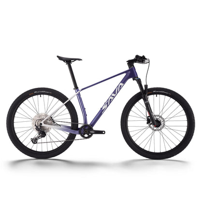 SAVADECK Carbon Fiber Mountain Bike with Shimano Deore M6100 12-Speed, MTB Bicycle with Hydraulic Disc Brakes(Purple, 27.5 * 17)