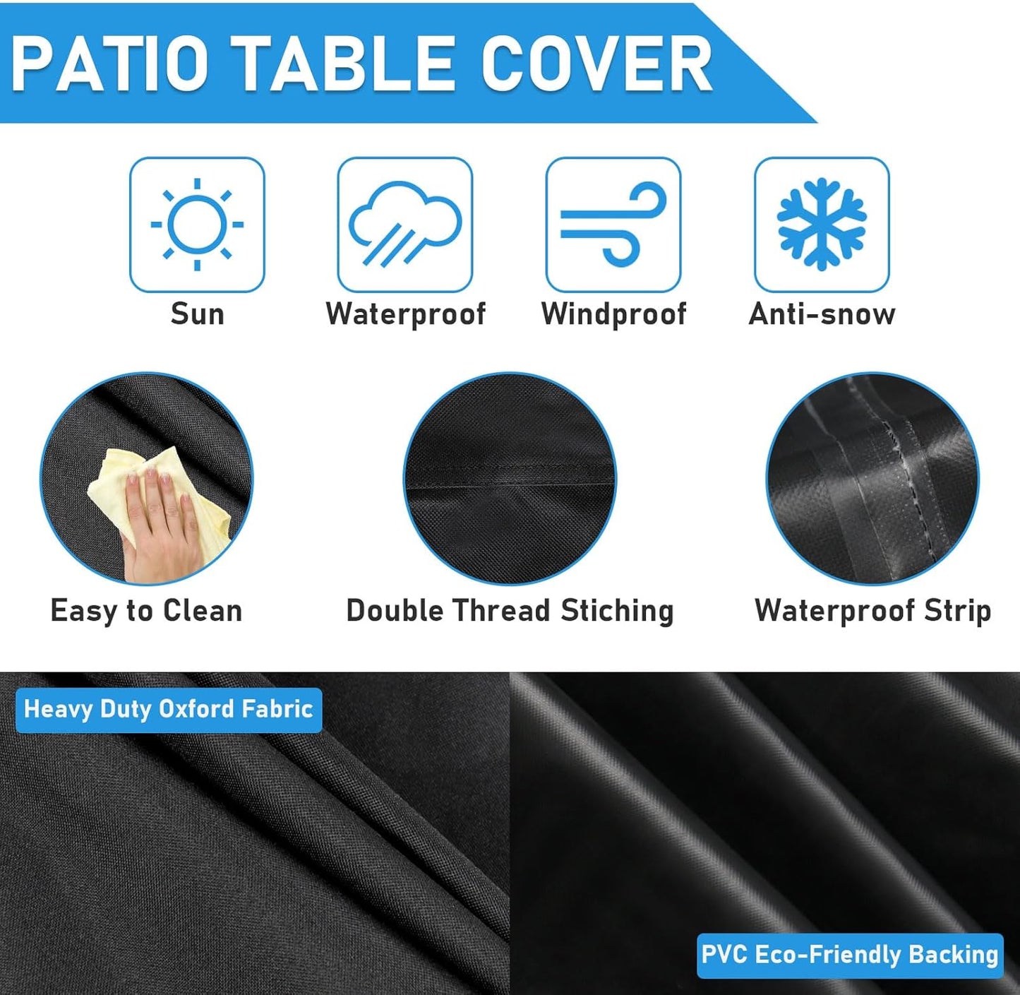 25 Inch 25 20 17 Inch Outdoor Ottoman Cover Rectangle, Waterproof Patio Ottoman Cover, Heavy Duty Outdoor Side Table