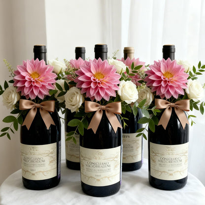 Flower Foam Holders, 12 Pcs Green Round Floral Foam with Adhesive & 38Yd Wire for Wine Bottle Arrangements, Wedding Centerpieces, DIY Fresh/Dried Artificial Flowers Decor