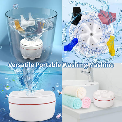 Mini Washing Machine Portable Washer for College Rooms, Travel Home Apartment Laundry, Small Turbine Washer with USB