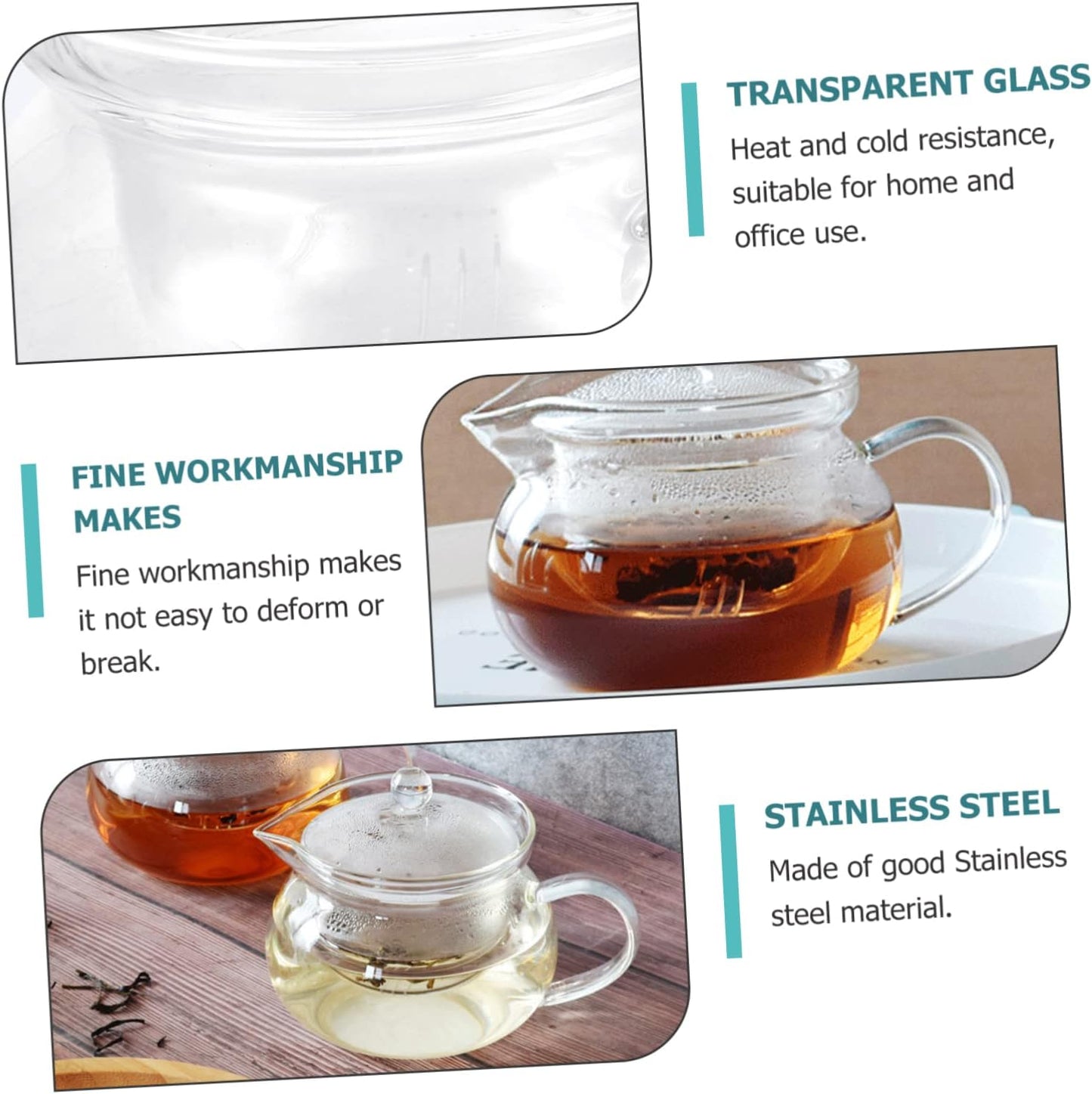UPKOCH Tea Infuser Portable Heater Filter, Clear Japanese-style Teapot for Loose Leaf Tea Steeping