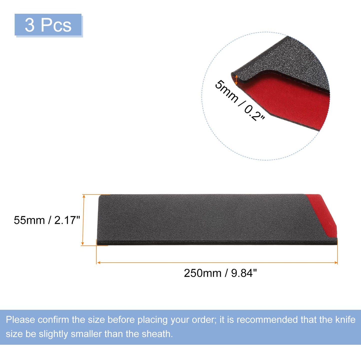 uxcell 3Pcs Knives Edge Guard, 9.8"x2.2" ABS Knife Cover Sleeves Blade Protector Universal Knife Sheath for Home Kitchen