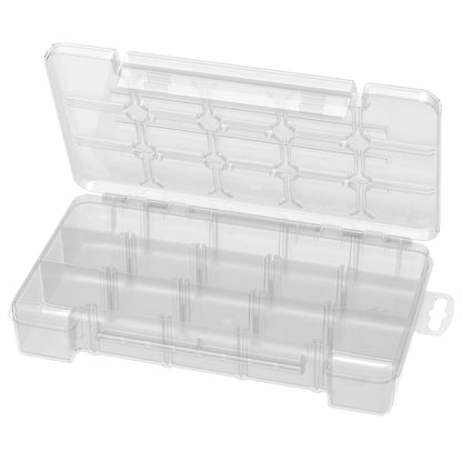 Akro-Mils 05705 Plastic Portable Parts Storage Case for Hardware and Crafts with Hinged Lid and 4 Adjustable Dividers, (8-3/8-Inch x 5-Inch x 1-5/8-Inch), Small, Clear