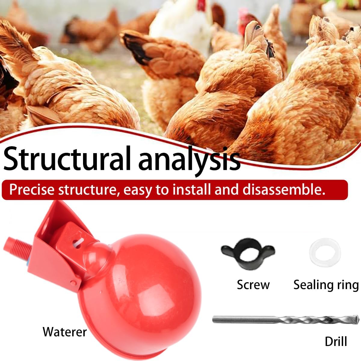 20 Pack Chicken Water Cups, Automatic Chicken Waterer for Poultry Automatic Chicken Watering System, Long-Lasting Use