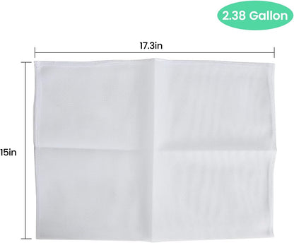 2.38 Gal/3.17 2 Pack Reusable Mesh Bags for Gal Cross-beam Fruit Wine Press, Washable Filter Bag for Straining