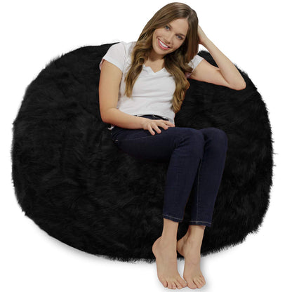 Chill Sack - Bean Bags Memory Foam Bean Bag Chair, 4-Feet Plush Faux Fur Cover