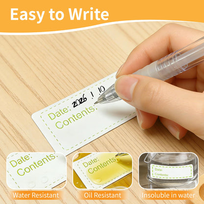 1000 Pcs Removable Freezer Labels, 1 x 3 Inch Food Labels for Food Containers, Food Date Stickers, Easy to Clean Write On Refrigerator Freezer Paper Labels, No Residue for Kitchen