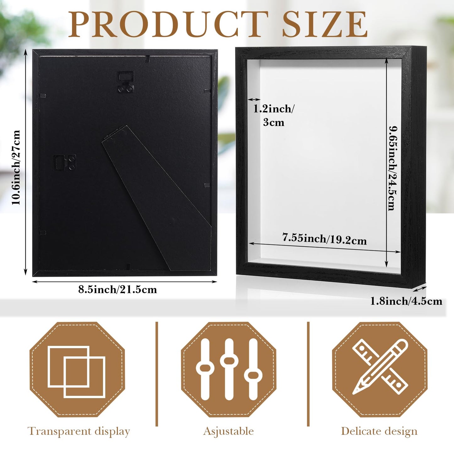 Ripeng 16 Pack 8 x 10 Inch Shadow Box Frame Display Cases, Deep Picture Frames for Wedding Bouquet Preservation, Memorabilia, Teacher Craft, Ticket, Photo, Mother Day, Wall or Tabletop Display, Black