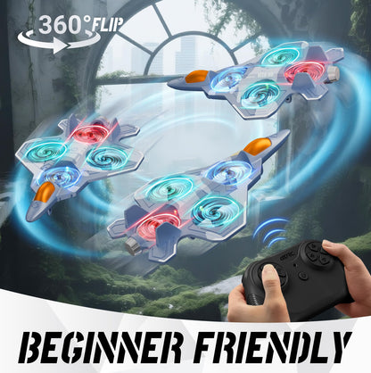 Tubokoro RC Planes for Kids Adults, V50 Foam Remote Control Airplane Jet Helicopter Drone Toys for Kids Adults 8-12 12-16, Remote Control Plane Airplane Toys with Led Lights, 360° Flip Stunt Rotation