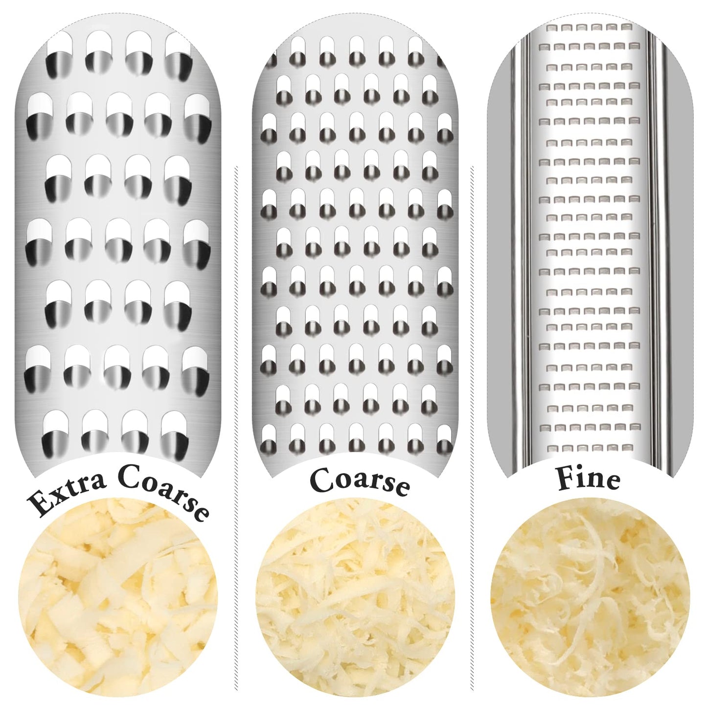 Cambom Cheese Grater Citrus Zester Lemon Zester Pack of 3-304 Stainless Steel - A Sharp Tool for Parmesan Cheese, Ginger, Garlic, Nutmeg, Chocolate, Vegetables，Fruits，Dishwasher Safe Clear
