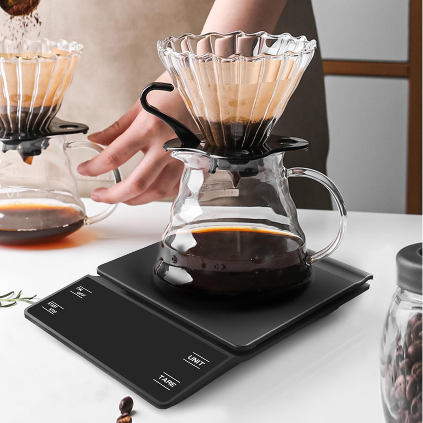 NKOVE Digital Coffee Scale with Timer 3kg/0.1g High Precision Espresso Scale Tare Function for Pour Over Maker Brew