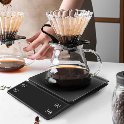 NKOVE Digital Coffee Scale with Timer 3kg/0.1g High Precision Espresso Scale Tare Function for Pour Over Maker Brew