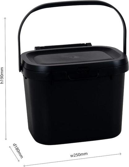 Everyday Kitchen Food Waste Compost Caddy Bin, 4.5 Litre, Air Blue