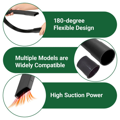 EZ SPARES Flexible Crevice Cleaning Tool 25inch Replacement,Vacuum Hoses Accepting 1-1/4",1-3/8" Attachment for Home Car Detailing Removable Brush Head Univeral,Deep Reach Precision Cleaning