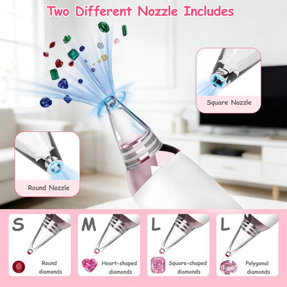 Pixibond Electric Diamond Art Pens, Wireless Diamond Painting Pen with Two Tips | Vacuum Technology | No Wax Needed | 3-Speed Suction Mode Diamond Art Kits Accessories for Adults & Kids